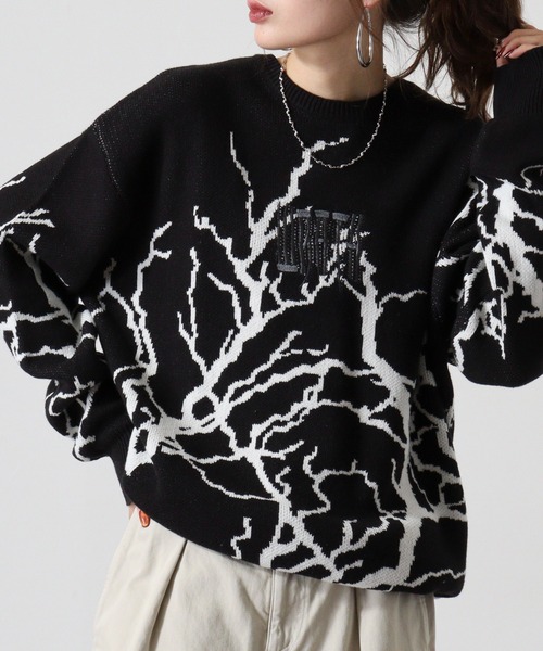 Lightning wide crew neck knit / ライトニング ワイドクルーネックニット unisex（ニット/セーター）｜RE730（アールイーセブンサーティー）