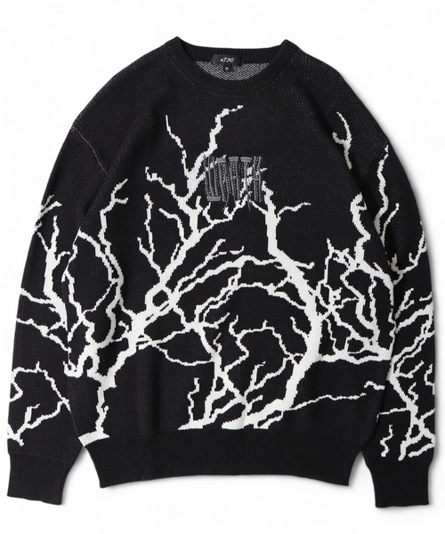Lightning wide crew neck knit / ライトニング ワイドクルーネックニット unisex（ニット/セーター）｜RE730（アールイーセブンサーティー）