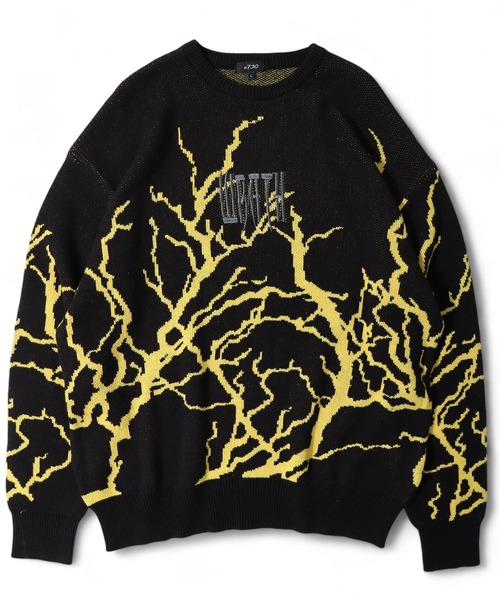 Lightning wide crew neck knit / ライトニング ワイドクルーネックニット unisex（ニット/セーター）｜RE730（アールイーセブンサーティー）
