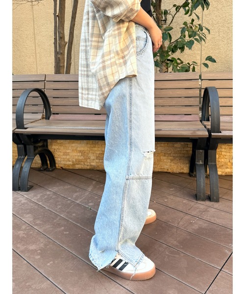 Ungrid（アングリッド）の「ヘムスリットクラッシュデザインデニム（デニムパンツ・レディース・ライトブルー/ブルー・24inch/25inch/26inch）」の21枚目の写真