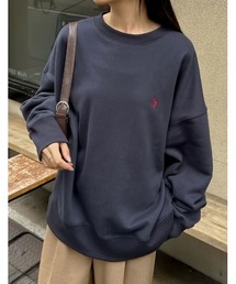 [U.S. POLO ASSN.][別注]ワンポイント刺繍ピーチ裏起毛スウェット
