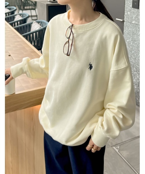 [U.S. POLO ASSN.][別注]ワンポイント刺繍ピーチ裏起毛スウェット（スウェット）｜Re:EDIT（リエディ）