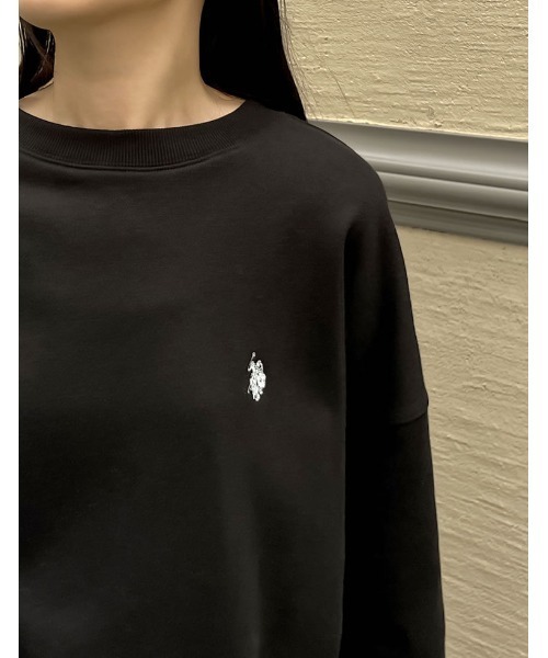 Re:EDIT（リエディ）の「[U.S. POLO ASSN.][別注]ワンポイント刺繍ピーチ裏起毛スウェット（スウェット・レディース・ネイビー/ピンク/ブラック/アイボリー/杢グレー/ブルー・MEDIUM/LARGE/X-LARGE）」の12枚目の写真