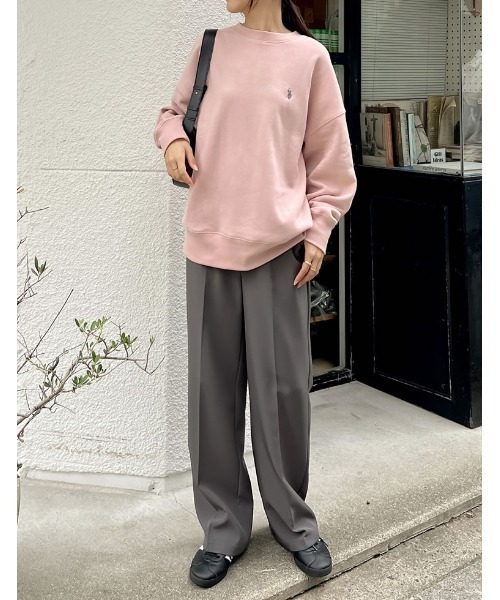 Re:EDIT（リエディ）の「[U.S. POLO ASSN.][別注]ワンポイント刺繍ピーチ裏起毛スウェット（スウェット・レディース・ネイビー/ピンク/ブラック/アイボリー/杢グレー/ブルー・MEDIUM/LARGE/X-LARGE）」の18枚目の写真