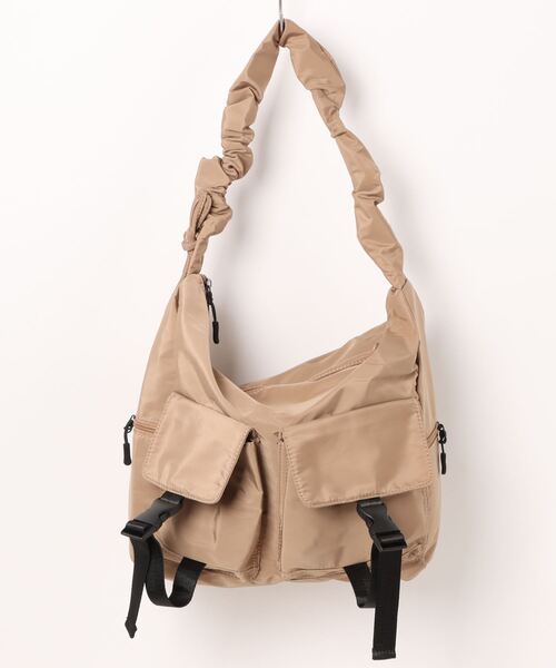 ankoROCK（アンコロック）の「an meets zakka ダブルポケットミリタリーシャーリング変形ショルダーバッグ / メンズ レディース ユニセックス 鞄 カバン バック ナイロン（ショルダーバッグ・レディース・ブラック/カーキ/ベージュ・ONESIZE）」の15枚目の写真