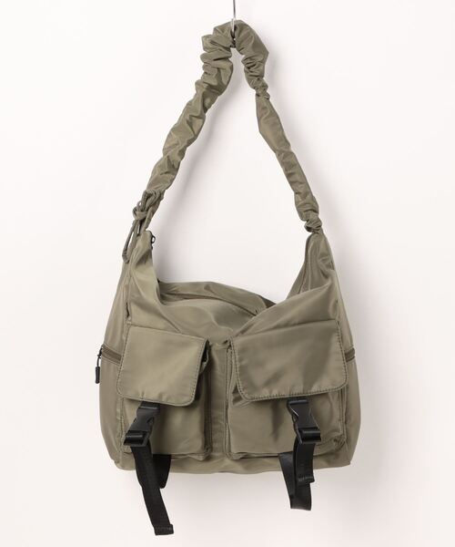 ankoROCK（アンコロック）の「an meets zakka ダブルポケットミリタリーシャーリング変形ショルダーバッグ / メンズ レディース ユニセックス 鞄 カバン バック ナイロン（ショルダーバッグ・レディース・ブラック/カーキ/ベージュ・ONESIZE）」の21枚目の写真