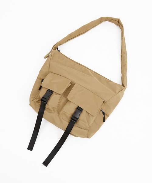 ankoROCK（アンコロック）の「an meets zakka ダブルポケットミリタリーシャーリング変形ショルダーバッグ / メンズ レディース ユニセックス 鞄 カバン バック ナイロン（ショルダーバッグ・レディース・ブラック/カーキ/ベージュ・ONESIZE）」の20枚目の写真