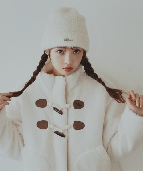 人気★せいらちゃん着用★courreges★ ビーニー ニット帽 韓国 courreges クレージュ せいらちゃん着用 ロゴ ニット帽 ビーニー