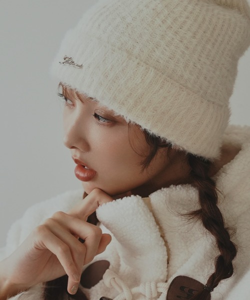 EDIT. FOR LULU アルパカMIXシャギーニットキャップ　ネイビー セール】アルパカMIXニットキャップ（ニットキャップ/ビーニー