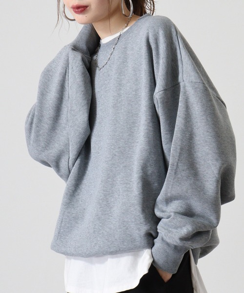 FUNALIVE(ファンアライブ)の「Fleece lining dolman sleeve sweatshirt / 裏起毛 ドルマンスリーブトレーナー unisex(スウェット・メンズ・杢グレー/ベージュ系1/チャコールアッシュ/グレイッシュベージュ/ブラック/ブラック系1/グレー系1/チャコール/ベージュ系2/グレー系2/ヘザーチャコール/ブラック系2・M/XL/L)」の5枚目の写真