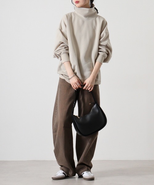 FUNALIVE(ファンアライブ)の「Fleece lining dolman sleeve sweatshirt / 裏起毛 ドルマンスリーブトレーナー unisex(スウェット・メンズ・杢グレー/ベージュ系1/チャコールアッシュ/グレイッシュベージュ/ブラック/ブラック系1/グレー系1/チャコール/ベージュ系2/グレー系2/ヘザーチャコール/ブラック系2・M/XL/L)」の14枚目の写真