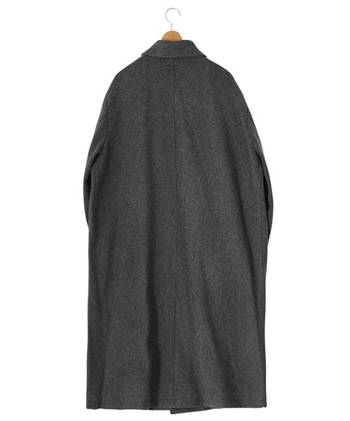 URU（ウル）の「URU / ウル：別注 NAPPING MELTON - BALMACAAN COAT：ONLYARK-5-1003[COR]（ステンカラーコート・メンズ・チャコールグレー・1/2）」の3枚目の写真