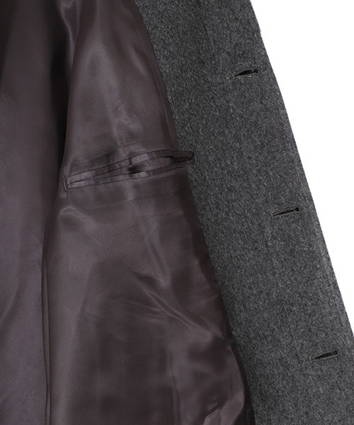 URU（ウル）の「URU / ウル：別注 NAPPING MELTON - BALMACAAN COAT：ONLYARK-5-1003[COR]（ステンカラーコート・メンズ・チャコールグレー・1/2）」の7枚目の写真