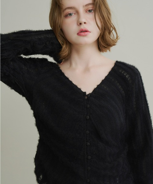 Olu.(オルドット)の「2wayフェザーレーストップス(Tシャツ/カットソー・レディース・ホワイト/ブラック・FREE)」の11枚目の写真