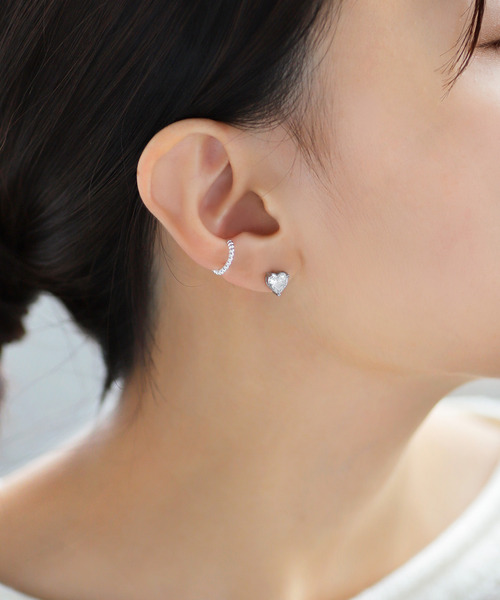 ANEMONE(アネモネ)の「【ステンレス】ビジューハートピアス(ピアス(両耳用)・レディース・ブラック/パープル/クリア・FREE)」の8枚目の写真