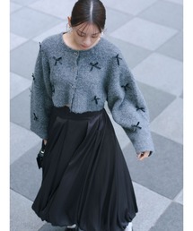 MERCURYDUO | ふわふわリボンパーツニットカーディガン(カーディガン/ボレロ)