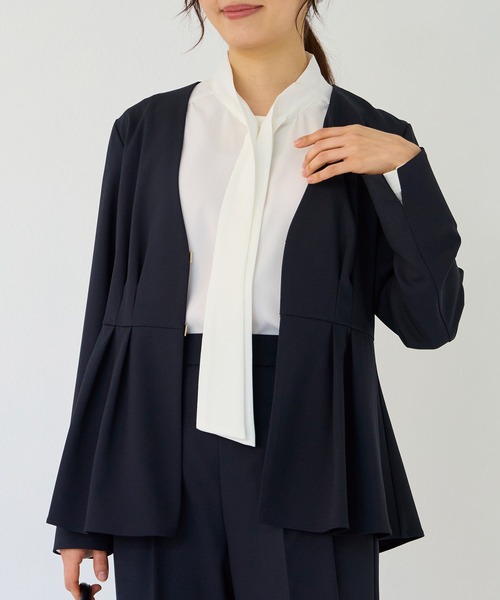 ストレッチツイル ノーカラージャケット（ノーカラージャケット）｜INCEDE（インシード）