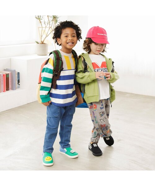 F.O.KIDS(エフオーキッズ)の「【ジュニア対応】先染めボーダーTシャツ(Tシャツ/カットソー・キッズ・オレンジ/イエロー/グリーン/レインボー/ブラック・80/90/100/110/120/130/140/150)」の13枚目の写真
