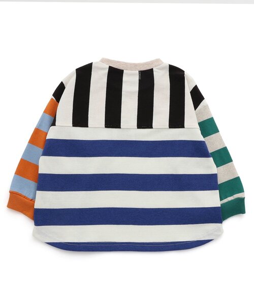 F.O.KIDS(エフオーキッズ)の「【ジュニア対応】先染めボーダーTシャツ(Tシャツ/カットソー・キッズ・オレンジ/イエロー/グリーン/レインボー/ブラック・80/90/100/110/120/130/140/150)」の21枚目の写真