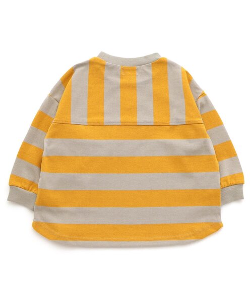 F.O.KIDS(エフオーキッズ)の「【ジュニア対応】先染めボーダーTシャツ(Tシャツ/カットソー・キッズ・オレンジ/イエロー/グリーン/レインボー/ブラック・80/90/100/110/120/130/140/150)」の6枚目の写真