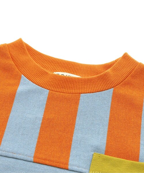 F.O.KIDS(エフオーキッズ)の「【ジュニア対応】先染めボーダーTシャツ(Tシャツ/カットソー・キッズ・オレンジ/イエロー/グリーン/レインボー/ブラック・80/90/100/110/120/130/140/150)」の7枚目の写真