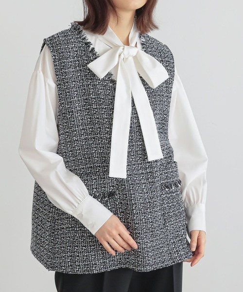 n'OrLABEL(ノアールレーベル)の「『フリンジツイードベスト』(ベスト・レディース・ブラック/グレー・2/1)」の15枚目の写真