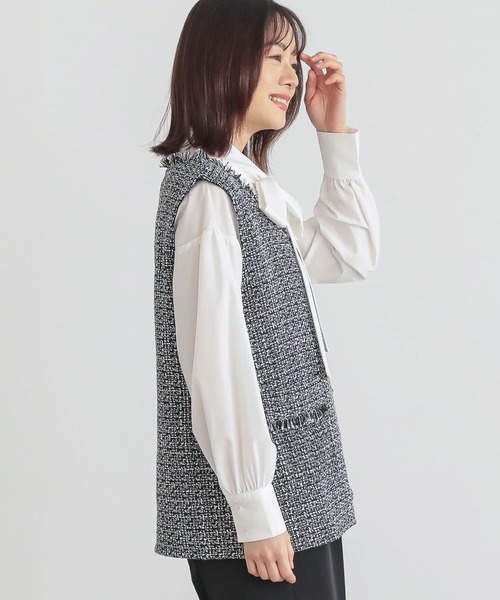 n'OrLABEL(ノアールレーベル)の「『フリンジツイードベスト』(ベスト・レディース・ブラック/グレー・2/1)」の8枚目の写真