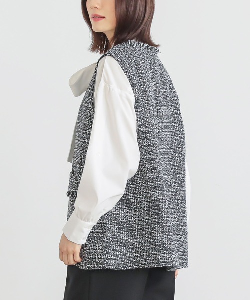 n'OrLABEL(ノアールレーベル)の「『フリンジツイードベスト』(ベスト・レディース・ブラック/グレー・2/1)」の17枚目の写真