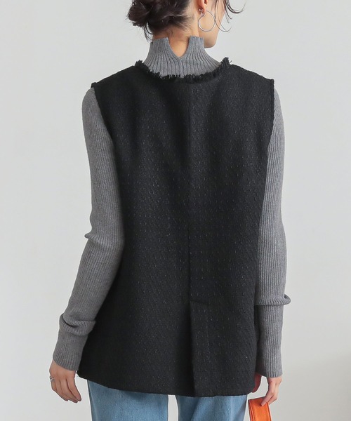 n'OrLABEL(ノアールレーベル)の「『フリンジツイードベスト』(ベスト・レディース・ブラック/グレー・2/1)」の13枚目の写真