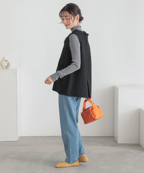 n'OrLABEL(ノアールレーベル)の「『フリンジツイードベスト』(ベスト・レディース・ブラック/グレー・2/1)」の5枚目の写真