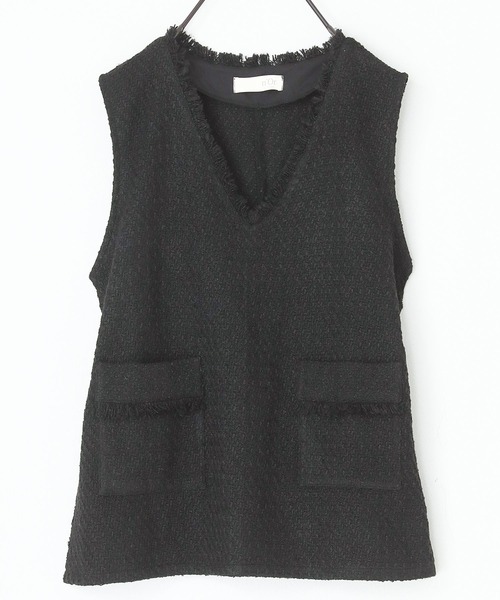 n'OrLABEL(ノアールレーベル)の「『フリンジツイードベスト』(ベスト・レディース・ブラック/グレー・2/1)」の19枚目の写真