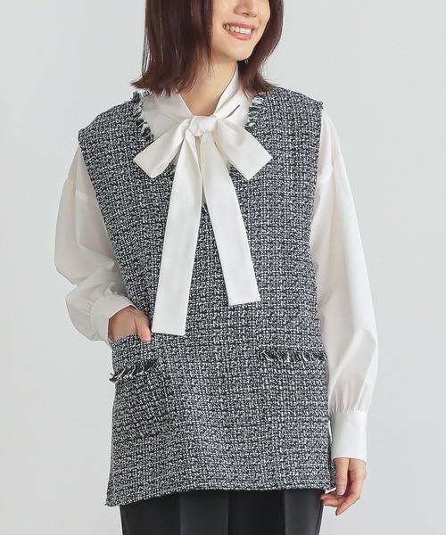 n'OrLABEL(ノアールレーベル)の「『フリンジツイードベスト』(ベスト・レディース・ブラック/グレー・2/1)」の16枚目の写真