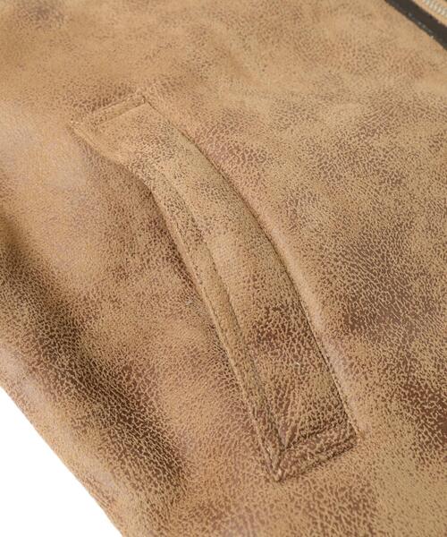 WEGO（ウィゴー）の「WEGO/ムートンタッチB-3フライトジャケット（ムートンコート・メンズ・ベージュ/ブラック/アイボリー・MEDIUM/LARGE）」の11枚目の写真