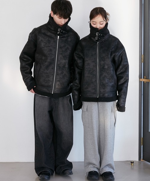 WEGO フェイクレザーフライトジャケット ムートンコート WEGO（ウィゴー）の「WEGO/フェイクレザーフライトジャケット
