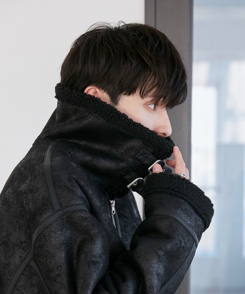 WEGO フェイクレザーフライトジャケット ムートンコート WEGO（ウィゴー）の「WEGO/フェイクレザーフライトジャケット