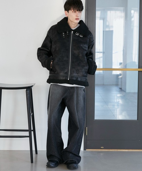 セール】WEGO/ムートンタッチB-3フライトジャケット（ムートンコート