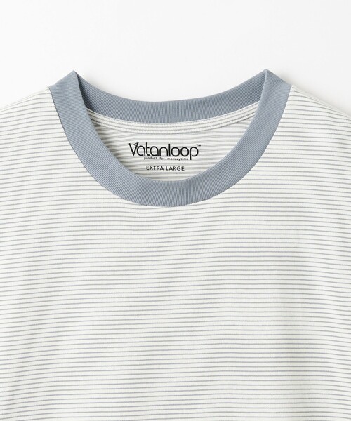 MONKEY TIME（モンキータイム）の「＜VATANLOOP × monkey time＞ オーガニック ボーダー ロングスリーブ Tシャツ（Tシャツ/カットソー・メンズ・ホワイト/ブラック/ライトブルー・S/M/L/XL）」の16枚目の写真