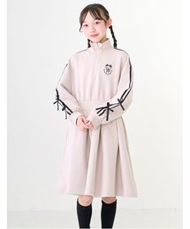 mezzo piano junior ベルトつきシャツレイヤード風ワンピース mezzo piano junior ベルトつきシャツレイヤード風ワンピース