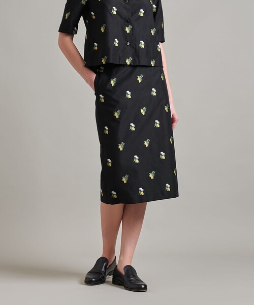 LOEFF（ロエフ）の「＜LOEFF＞レモン ジャガード スカート（スカート・レディース・ブラック・0/1）」の2枚目の写真