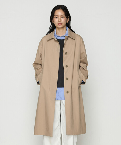 コットンダブルクロスストレッチ コート（ステンカラーコート）｜COMME