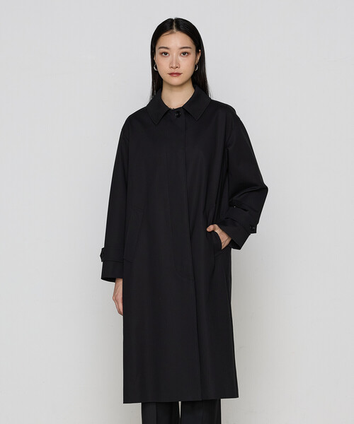 コットンダブルクロスストレッチ コート（ステンカラーコート）｜COMME