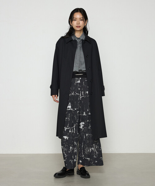 コットンダブルクロスストレッチ コート（ステンカラーコート）｜COMME