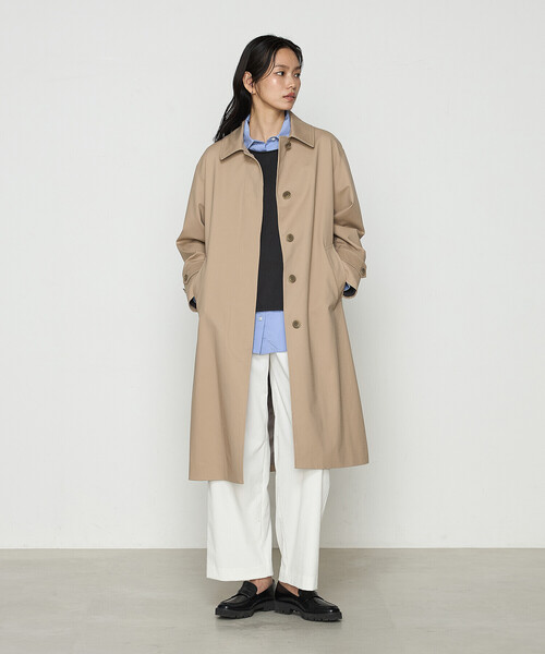 コットンダブルクロスストレッチ コート（ステンカラーコート）｜COMME