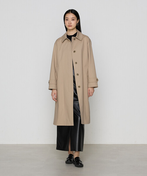 コットンダブルクロスストレッチ コート（ステンカラーコート）｜COMME