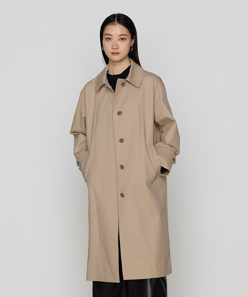 コットンダブルクロスストレッチ コート（ステンカラーコート）｜COMME