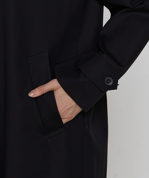 COMME CA（コムサ）の「コットンダブルクロスストレッチ コート（ステンカラーコート・レディース・ブラック/ベージュ・9号）」の11枚目の写真