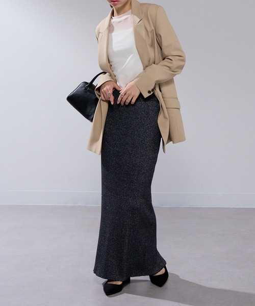 MAISON BREEZE(メゾンブリーズ)の「【MAISON BREEZE】ラメニットスカート trc(スカート・レディース・ブラック/シルバー・FREE)」の13枚目の写真