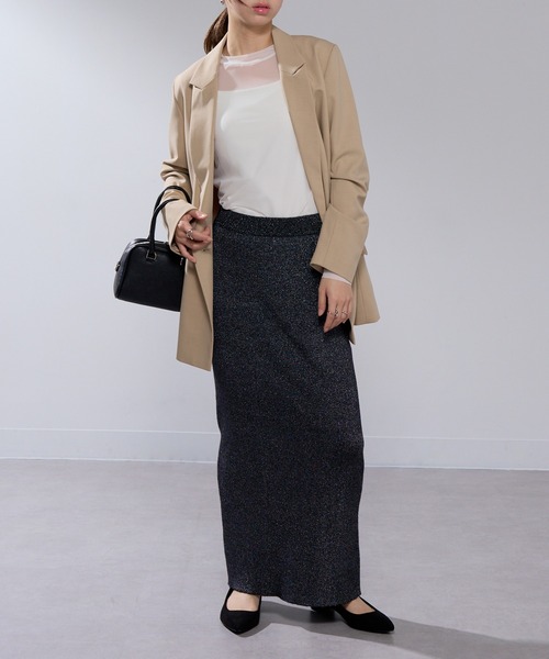 MAISON BREEZE(メゾンブリーズ)の「【MAISON BREEZE】ラメニットスカート trc(スカート・レディース・ブラック/シルバー・FREE)」の14枚目の写真