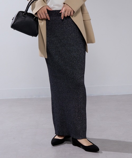 MAISON BREEZE(メゾンブリーズ)の「【MAISON BREEZE】ラメニットスカート trc(スカート・レディース・ブラック/シルバー・FREE)」の11枚目の写真