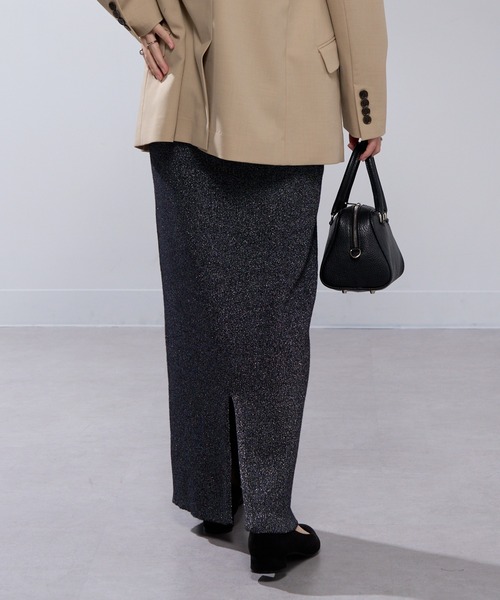 MAISON BREEZE(メゾンブリーズ)の「【MAISON BREEZE】ラメニットスカート trc(スカート・レディース・ブラック/シルバー・FREE)」の12枚目の写真